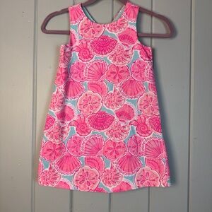 Tommy Bahama Girls Shift Dress Shell‎ Seashell Sand dollar pastel pink size 6